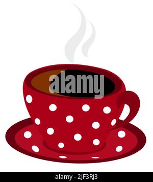 Rot getupft Winter dampfende Tasse Kaffee isoliert Stock Vektor