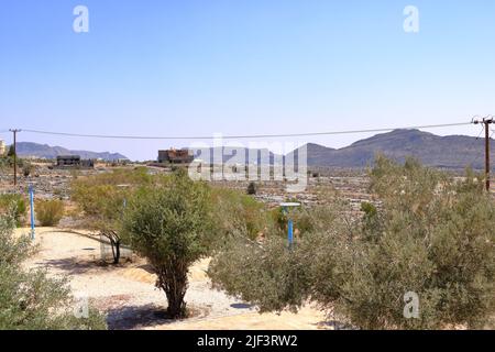 Landschaftlich reizvoller Blick auf die Gegend von Jebel Akhdar in den Al Hajar Bergen im Oman Stockfoto