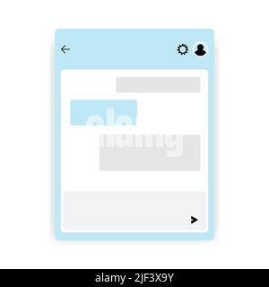 Chatbot App mobile helper. Dialoge Fenster flaches Designkonzept. Chat mit sozialer Kommunikation. Vektorvorlage Stock Vektor