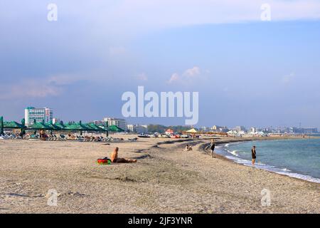 September 14 2021 - Constanta,Mamaia in Rumänien: Beliebter Touristenort am Schwarzen Meer Stockfoto