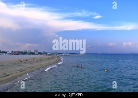 September 14 2021 - Constanta,Mamaia in Rumänien: Beliebter Touristenort am Schwarzen Meer Stockfoto