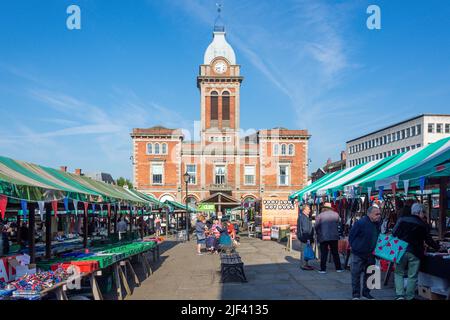 Chesterfield Market, Market Hall New Square, Chesterfield, Derbyshire, England, Großbritannien Stockfoto