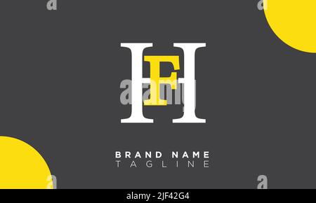 HF Alphabet Buchstaben Initialen Monogramm Logo Stock Vektor