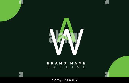 WA Alphabet Buchstaben Initialen Monogramm Logo AW, W und A Stock Vektor