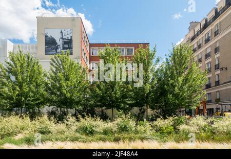 Jardin Truillot, Stadtpark im 11.. Arrondissement Paris, Parc Saint-Ambroise, Jardin Truillot, Paris, Frankreich. Stockfoto