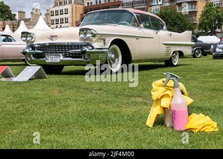 1958 Cadillac Sedan de Ville Klassensieger beim London Concours bei der Honourable Artillery Company in der City of London UK Stockfoto