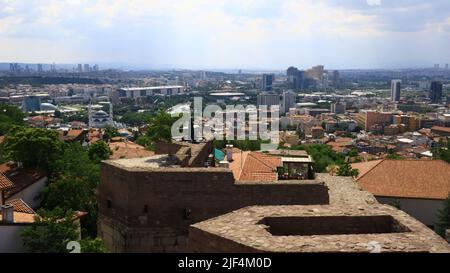 Blick auf das historische Zentrum von Ankara. Rund um Ankara Kalesi, das Schloss in der türkischen Hauptstadt Stockfoto