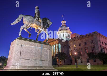 Columbia, South Carolina, USA am Abend im State House. Stockfoto