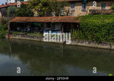 Zu Fuß im Zentrum von Mailand Stockfoto