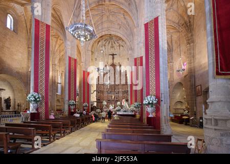 Innenansicht von der Kirche Iglesia Concatedral de Santa Maria in Caceres, Extremadura, Spanien Stockfoto