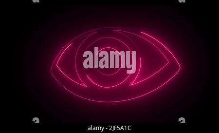 Neonauge. Computer erzeugt 3D Rendering Stockfoto