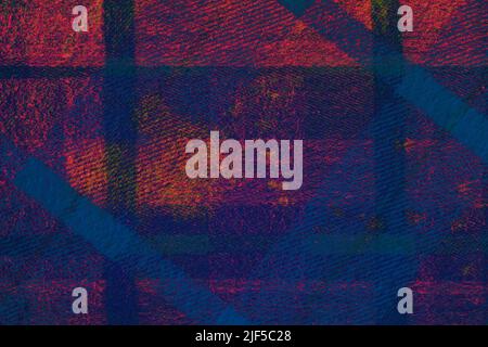 Abstrakter Hintergrund oder Textur in roter und blauer Farbe mit Linien und Quadraten Stockfoto