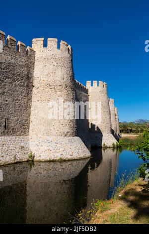 Mittelalterliches Steinschloss Mamure Kalesi an der Mittelmeerküste, Türkei Stockfoto