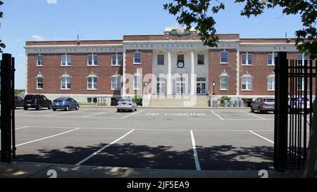 Floyd Bennett Field, Art déco-Gebäude des ehemaligen Hauptterminals, Stadteingang, New York, NY, USA Stockfoto