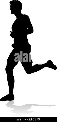 Silhouette Runner man Sprinter oder Jogger Person Stock Vektor