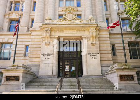 John A. Wilson Gebäude in Washington, D.C., USA. Exekutivbüros des Bürgermeisters und des Rates des Distrikts von Kolumbien. Stockfoto