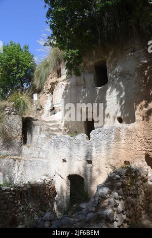 Zungri Vibo Valentia - Dorf Rupestrian Stockfoto