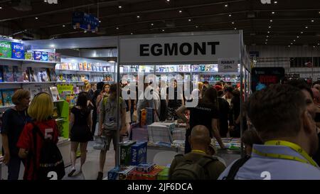 Poznań, POLEN - 17. JUNI 2022: Die Internationale Messe Poznań, Comic-Stand auf dem Pyrkon Kongress Stockfoto