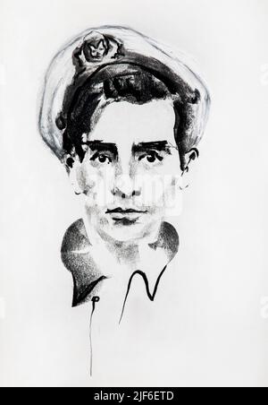 Jack Kerouac (Dessin de Ewa KLOS) ©Ewa KLOS/opale.photo Stockfoto