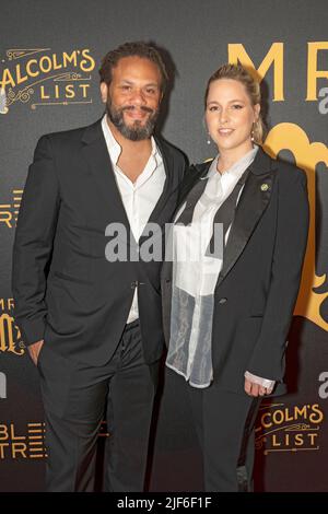 New York, Usa. 29.. Juni 2022. (L-R) Franklin Leonard und Emma Holly Jones nehmen an „Mr.. Malcolms List' New York Premiere im DGA Theater in New York City. Kredit: SOPA Images Limited/Alamy Live Nachrichten Stockfoto