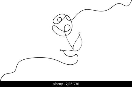 Kontinuierliche eine Linie Kunst Zeichnung Vektor Illustration von Rose Blume minimalistischen Design Minimalismus Konzept Logo. Grußkarte, Textil- und Webdesign Stock Vektor