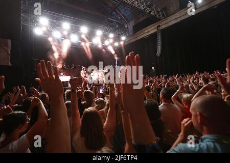 Tourpremiere für die Band The Ark in Lokverkstan, Motala, Schweden, am Mittwoch. Stockfoto