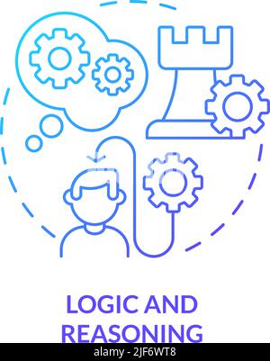 Symbol für Logik und Argumentation mit blauem Gradienten Stock Vektor