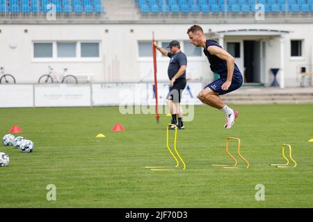 Gents Bruno Godeau wurde am vierten Tag der Sommeretappe in Stegersbach, Österreich, während einer Trainingseinheit von JPL KAA Gent vor der Saison 2022-2023, Donnerstag, den 30. Juni 2022, in Aktion gezeigt. BELGA FOTO DOMEN GROGL Stockfoto