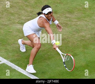 London, Gbr. 30.. Juni 2022. London Wimbledon Championships Day 3 30/06/2022 Heather Watson (GBR) gewinnt die zweite Runde. Quelle: Roger Parker/Alamy Live News Stockfoto