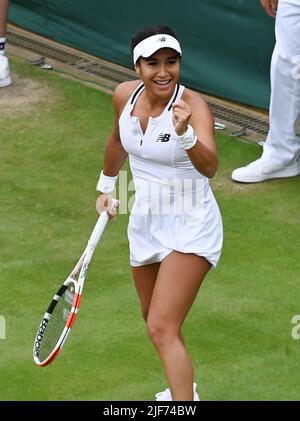 London, Gbr. 30.. Juni 2022. London Wimbledon Championships Day 3 30/06/2022 Heather Watson (GBR) gewinnt die zweite Runde. Quelle: Roger Parker/Alamy Live News Stockfoto