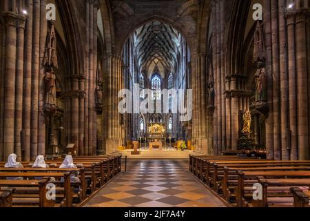 Innenraum des Freiburger Münster, Freiburg im Breisgau, Schwarzwald, Baden-Württemberg, Deutschland | Interieur des Freiburger Münster, Freiburg im B Stockfoto