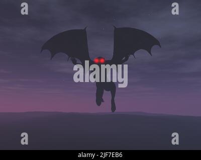 3D Illustration des Mothman Stockfoto