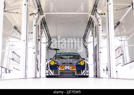 PORSCHE 911 996 GT3 RS während der Le Mans Classic 2022 vom 30. Juni bis 3. Juli 2022 auf dem Circuit des 24 Heures du Mans in Le Mans, Frankreich - Foto: Damien Saulnier/DPPI/LiveMedia Stockfoto