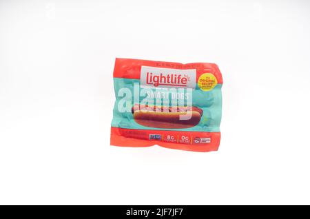 LightLife Smart Dogs pflanzenbasierte Hot Dogs ohne GVO Stockfoto