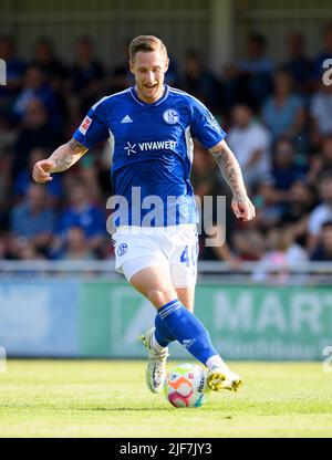 Sebastian POLTER (GE) Action, Fußball-Testspiel VfB Huels - FC Schalke 04 (GE) 0:14, am 29.. Juni 2022 in Marl/Deutschland. #Die DFL-Vorschriften verbieten die Verwendung von Fotos als Bildsequenzen und/oder quasi-Video # Â Stockfoto