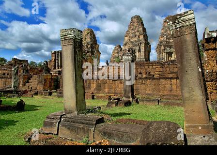 Ruinen eines Angkor-Tempels, Kambodscha Stockfoto