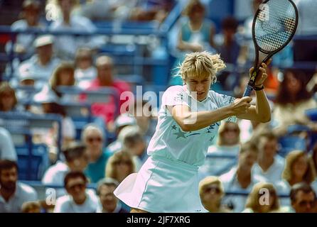 Steffi Graf (GER) tritt bei den US Open Tennis 1988 an. Stockfoto