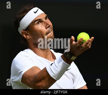 London, Gbr. 30.. Juni 2022. London Wimbledon Championships Day 4 30/06/2022 Rafa Nadal (ESP) zweite Runde Spiel. Quelle: Roger Parker/Alamy Live News Stockfoto