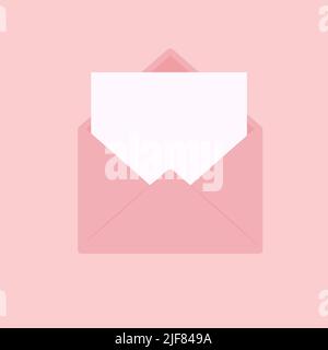 Umschlag mit leerem Blatt Papier. Mail-Konzept. vektor-Illustration in flachem Stil eps 10 Stock Vektor