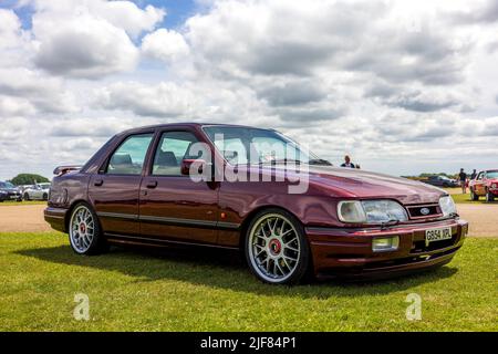 1990 Ford Sierra Sapphire RS cosworth ‘G854 XPL’ auf dem Bicester Scramble am 19.. Juni 2022 ausgestellt Stockfoto