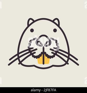 Otterbiber-Symbol. Vektor des Tierkopfs. Zeichen Landwirtschaft. Graph-Symbol für Ihr Website-Design, Logo, App, UI. EPS10. Stock Vektor