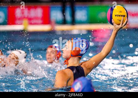 BUDAPEST, UNGARN - 30. JUNI: Brigitte Sleeking of the Netherlands während der FINA World Championships Budapest 2022 Halbfinalspiel Ungarn gegen Niederlande am 30. Juni 2022 in Budapest, Ungarn (Foto: Albert ten Hove/Orange Picturs) KNZB Stockfoto