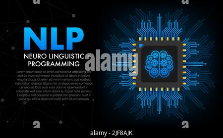 NLP - Neuro linguistische Programmierung, medizinisches Konzept. Vektorgrafik. Stock Vektor