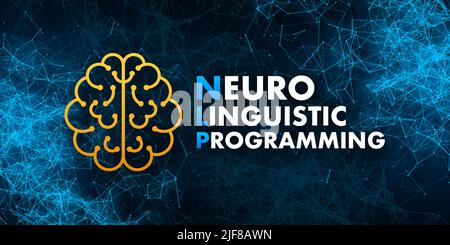 NLP - Neuro linguistische Programmierung, medizinisches Konzept. Vektorgrafik. Stock Vektor