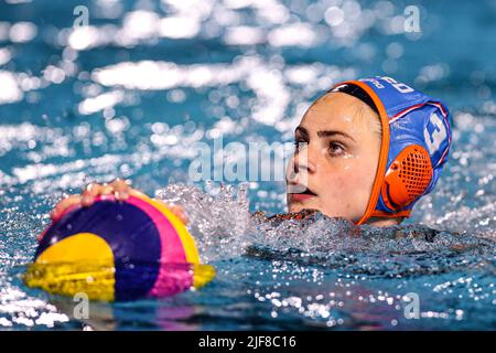 BUDAPEST, UNGARN - 30. JUNI: Brigitte Sleeking of the Netherlands während der FINA World Championships Budapest 2022 Halbfinalspiel Ungarn gegen Niederlande am 30. Juni 2022 in Budapest, Ungarn (Foto: Albert ten Hove/Orange Picturs) KNZB Stockfoto