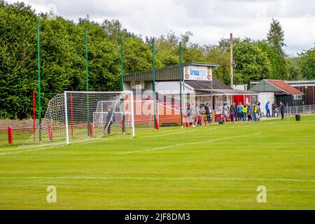 Chirk, Wales, 01. August 2021. Ardal North East League Spiel zwischen Chirk AAA und Dolgellau Athletic. Stockfoto