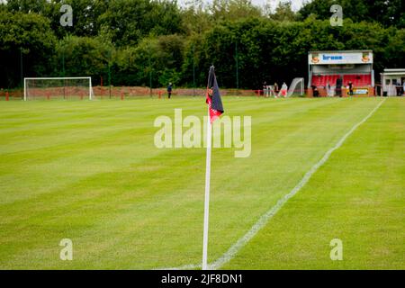 Chirk, Wales, 01. August 2021. Ardal North East League Spiel zwischen Chirk AAA und Dolgellau Athletic. Stockfoto