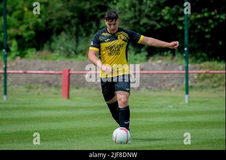 Chirk, Wales, 01. August 2021. Ardal North East League Spiel zwischen Chirk AAA und Dolgellau Athletic. Stockfoto