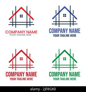 Real Estate Construction Architecture Building Logo Design Template Element Stock Vektor
