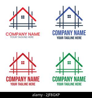 Real Estate Construction Architecture Building Logo Design Template Element Stock Vektor